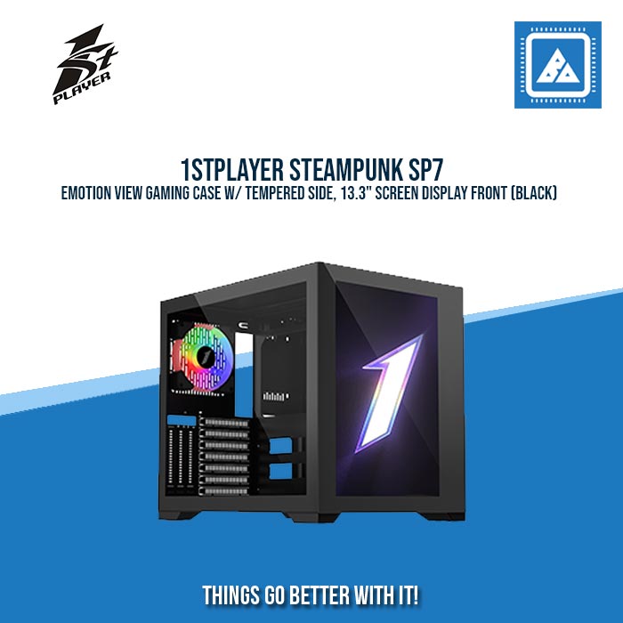 1STPLAYER STEAMPUNK SP7 EMOTION VIEW GAMING CASE W/ TEMPERED SIDE, 13.3 1STPLAYER STEAMPUNK SP7 EMOTION VIEW GAMING CASE W/ TEMPERED SIDE, 13.3